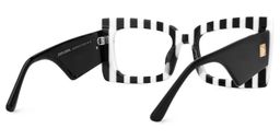 Mitia Rectangle  Zebra Print Black-White Glasses3