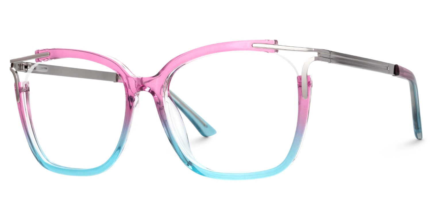 Sidibe Square Pink Blue Glasses