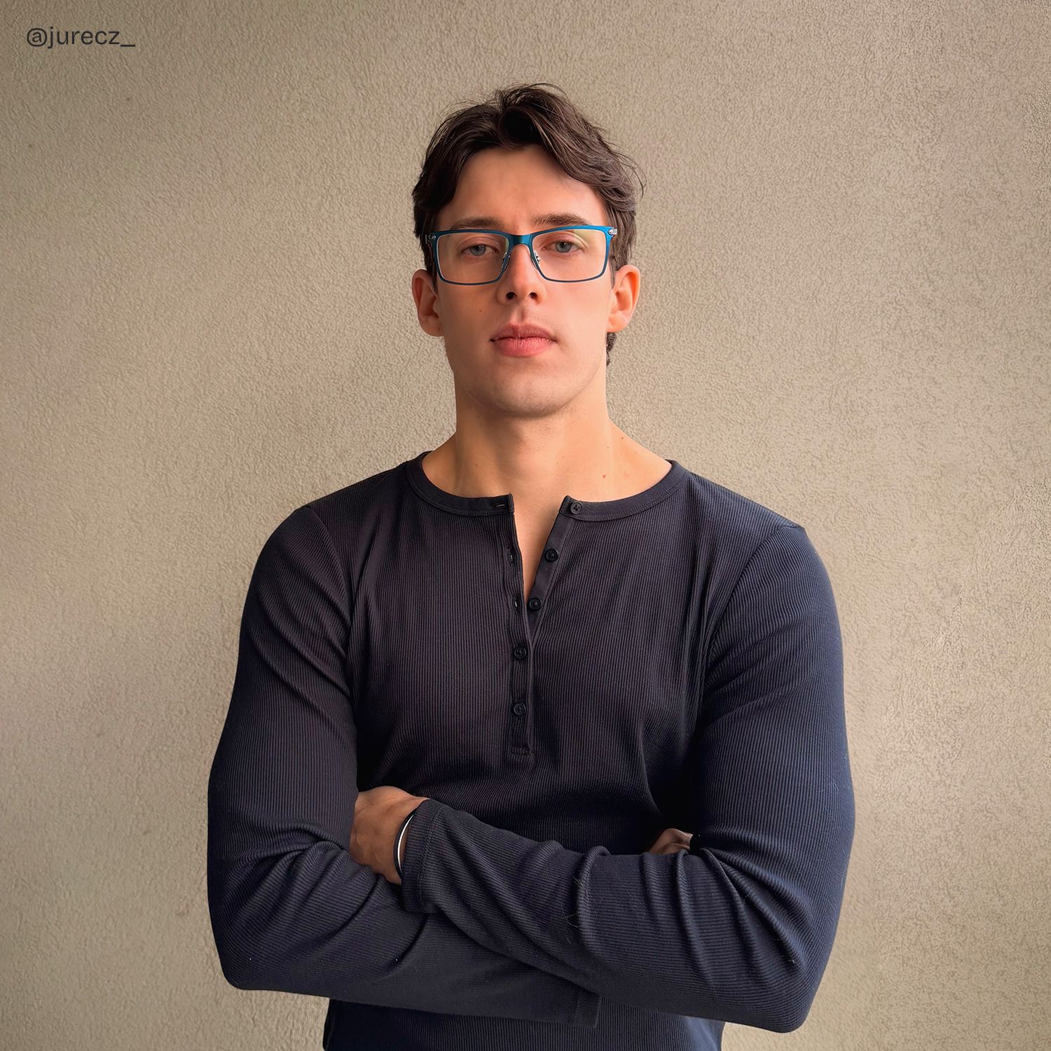 Alexander Blue Full Rim Rectangle Glasses for Men | ZEELOOL