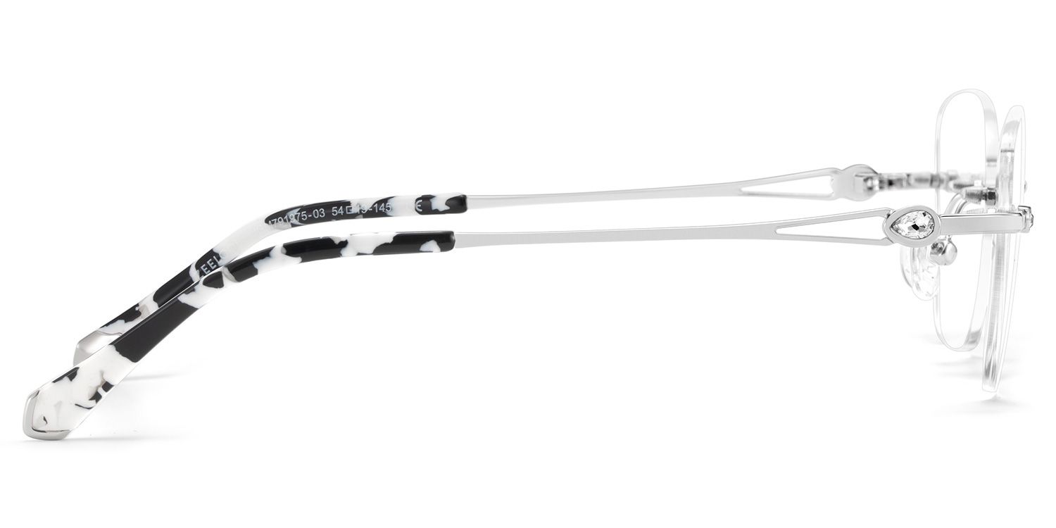 Rectangle Silver Eyeglasses- Seth Metal Frame Glasses6