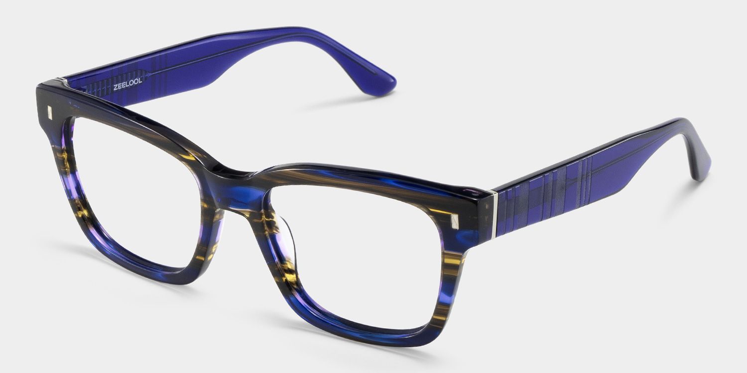 Pride blue square frame glasses Online | ZEELOOL3