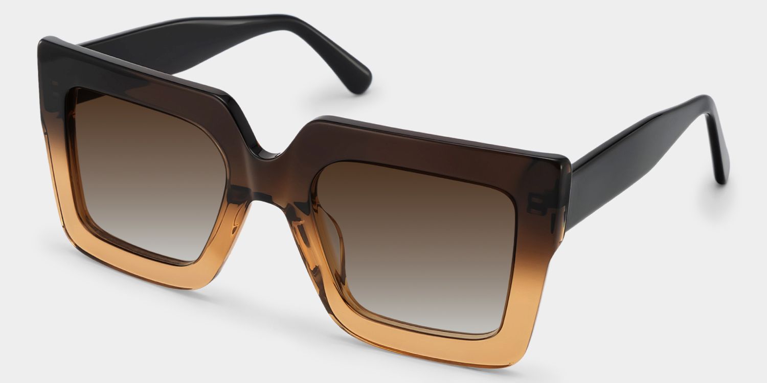 Brandon Tawny Square Polarized Sunglasses for Driving | ZEELOOL2