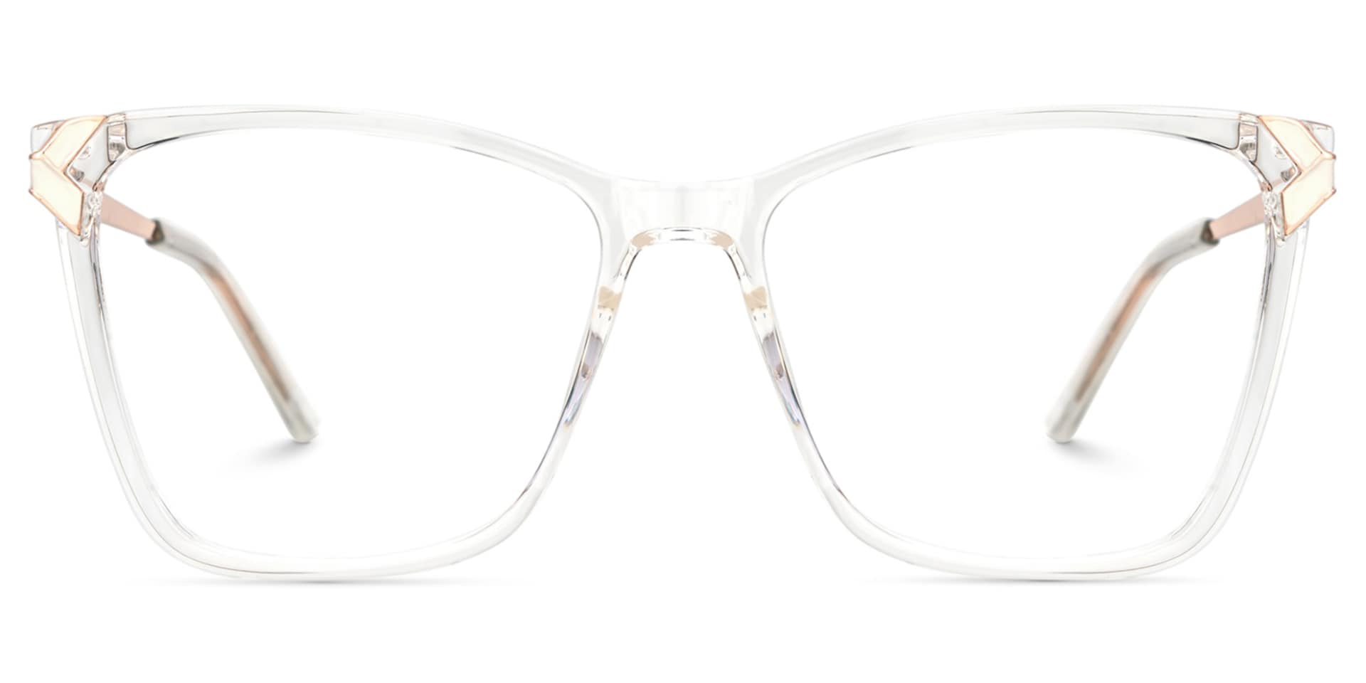 Tricee Square Crystal Glasses With Gold Arms For Women | Zeelool1