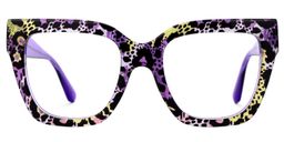 Ruby Square Snake Print Glasses0