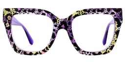 Ruby Square Snake Print Glasses0
