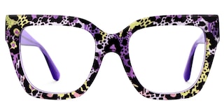 Ruby Square Snake Print Glasses0