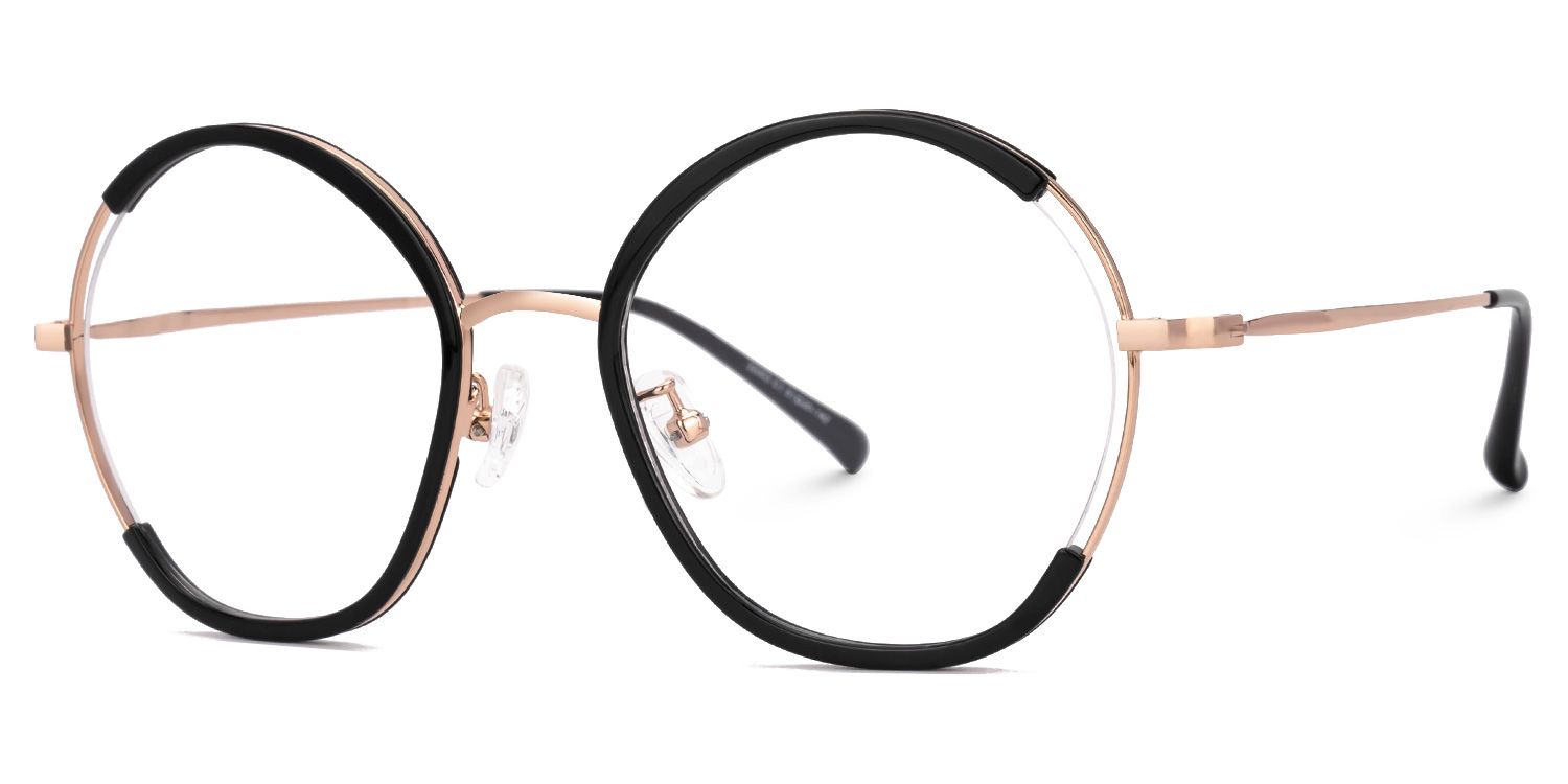 Black Kiley Round Frame Eyeglasses | Zeelool1