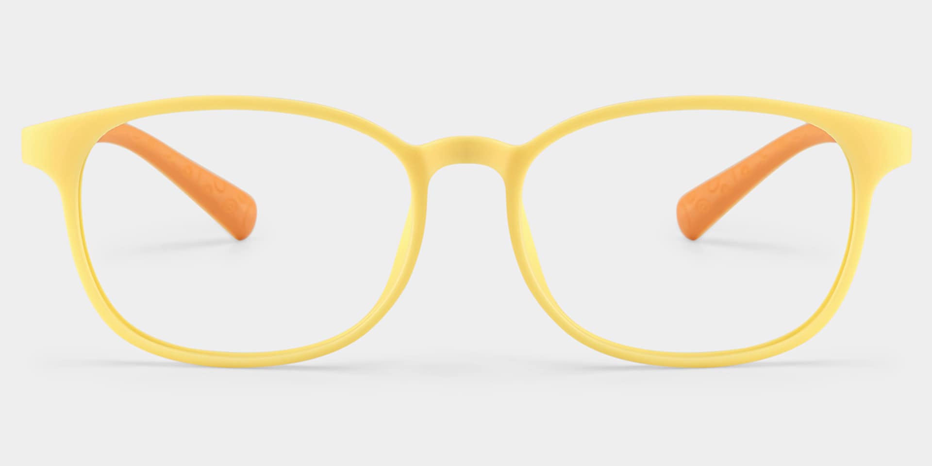 Kids Rectangle Yellow Orange Amaker Frame Glasses | Zeelool0