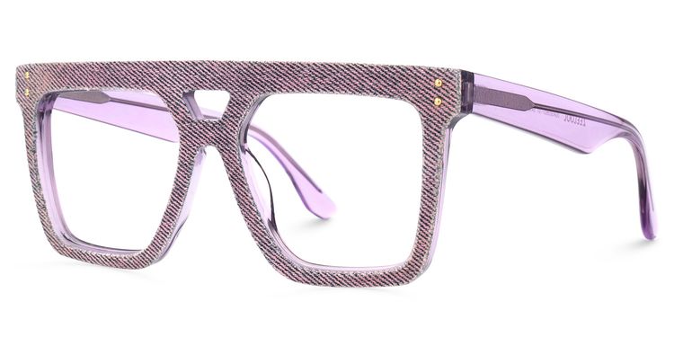 Rubin Square Purple Denim Glasses