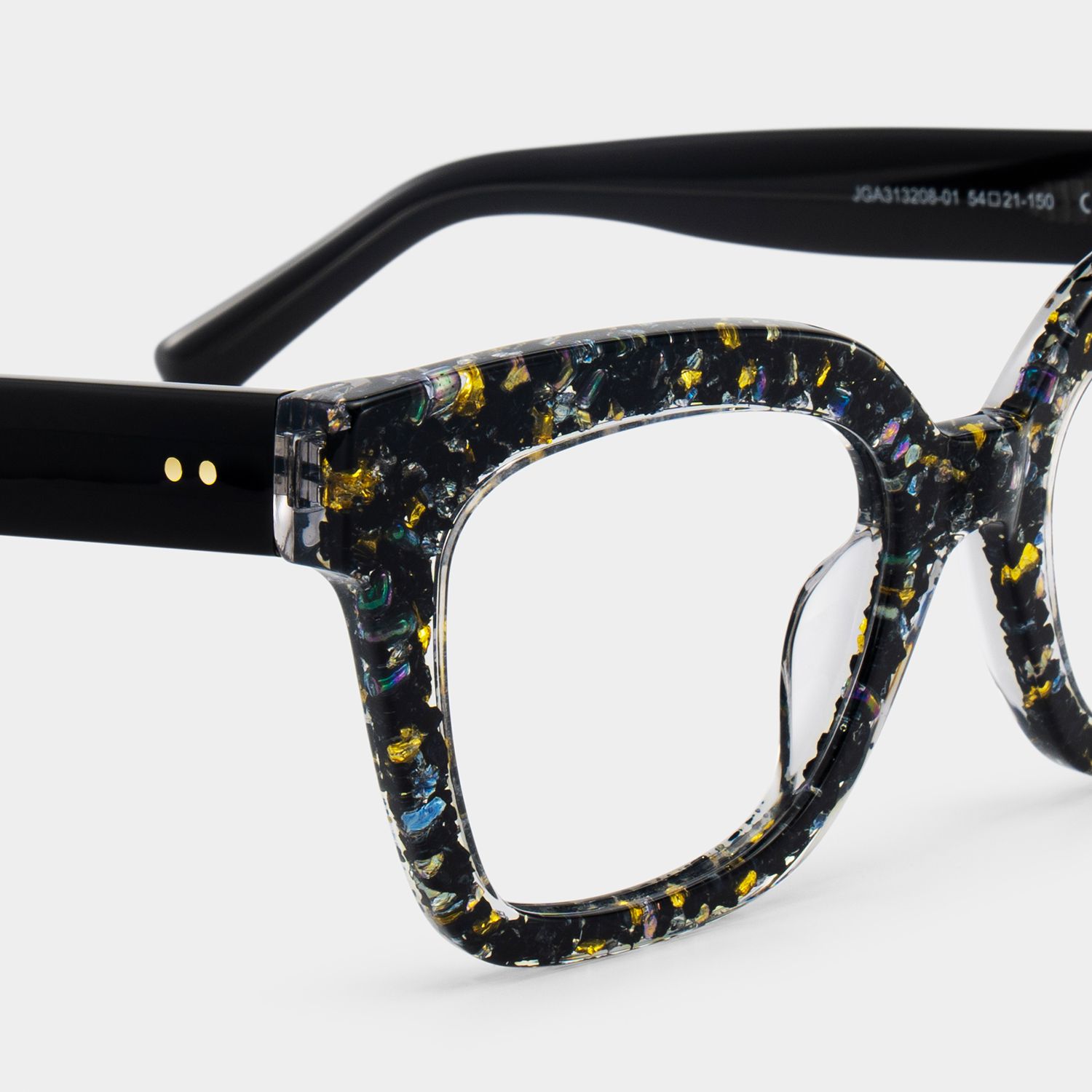 Renata Square Black Eyeglasses with Bling Frames | ZEELOOL5