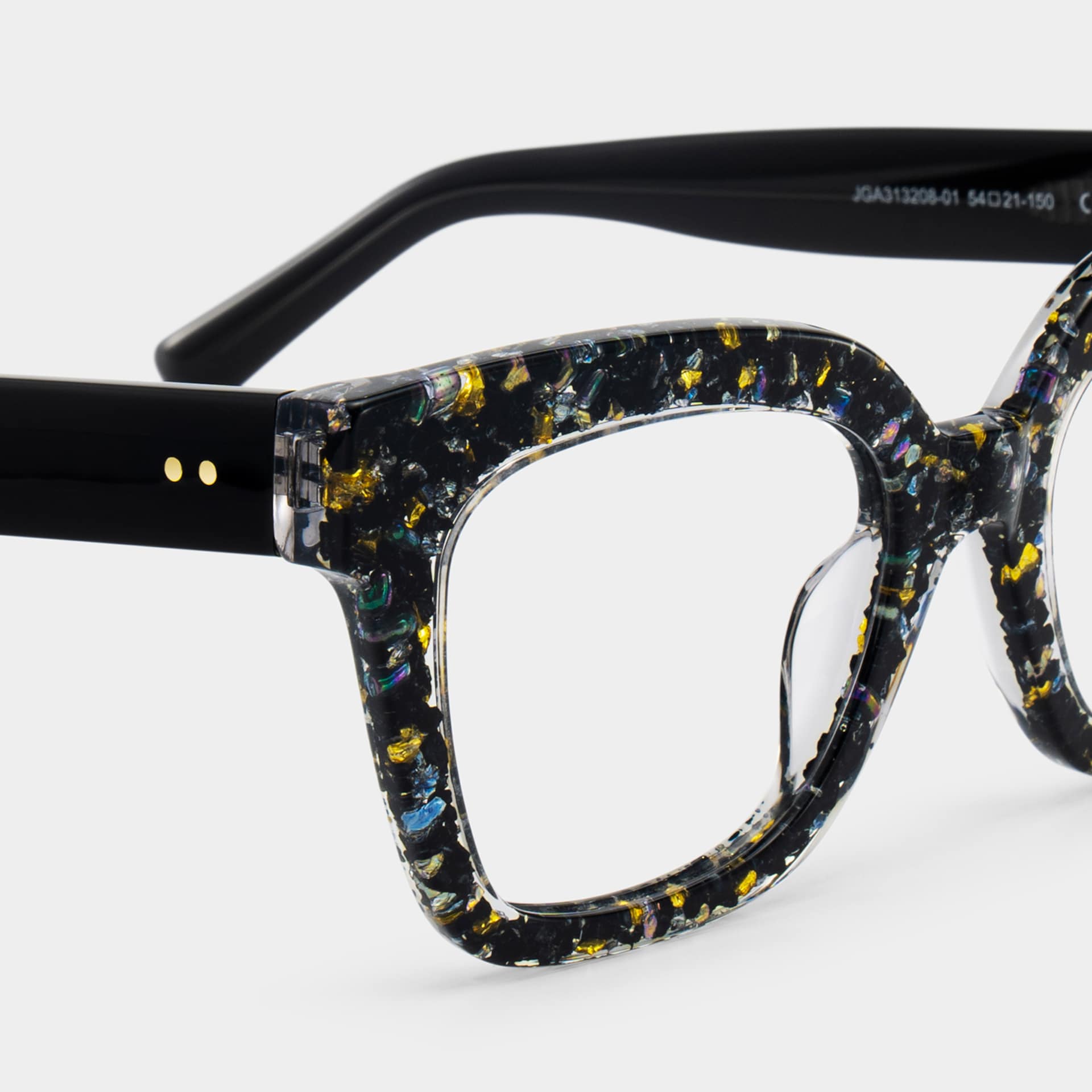 Renata Square Black Eyeglasses with Bling Frames | ZEELOOL6