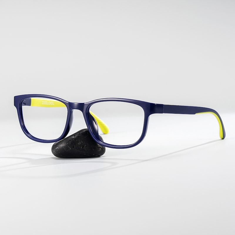 ZEELOOL Robin Rectangle Black Yellow Glasses
