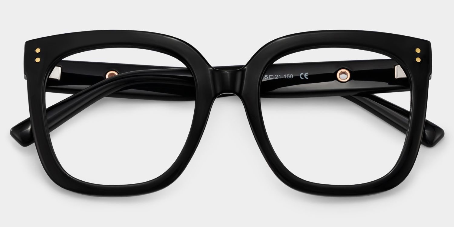 Ebony Square Black Glasses and Eyeglasses