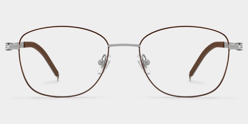 Nicole Rectangle Brown Glasses