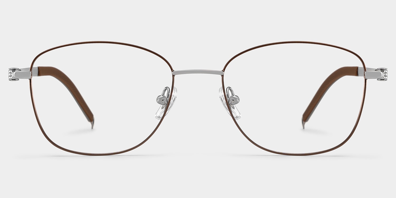 Nicole Rectangle Brown Glasses