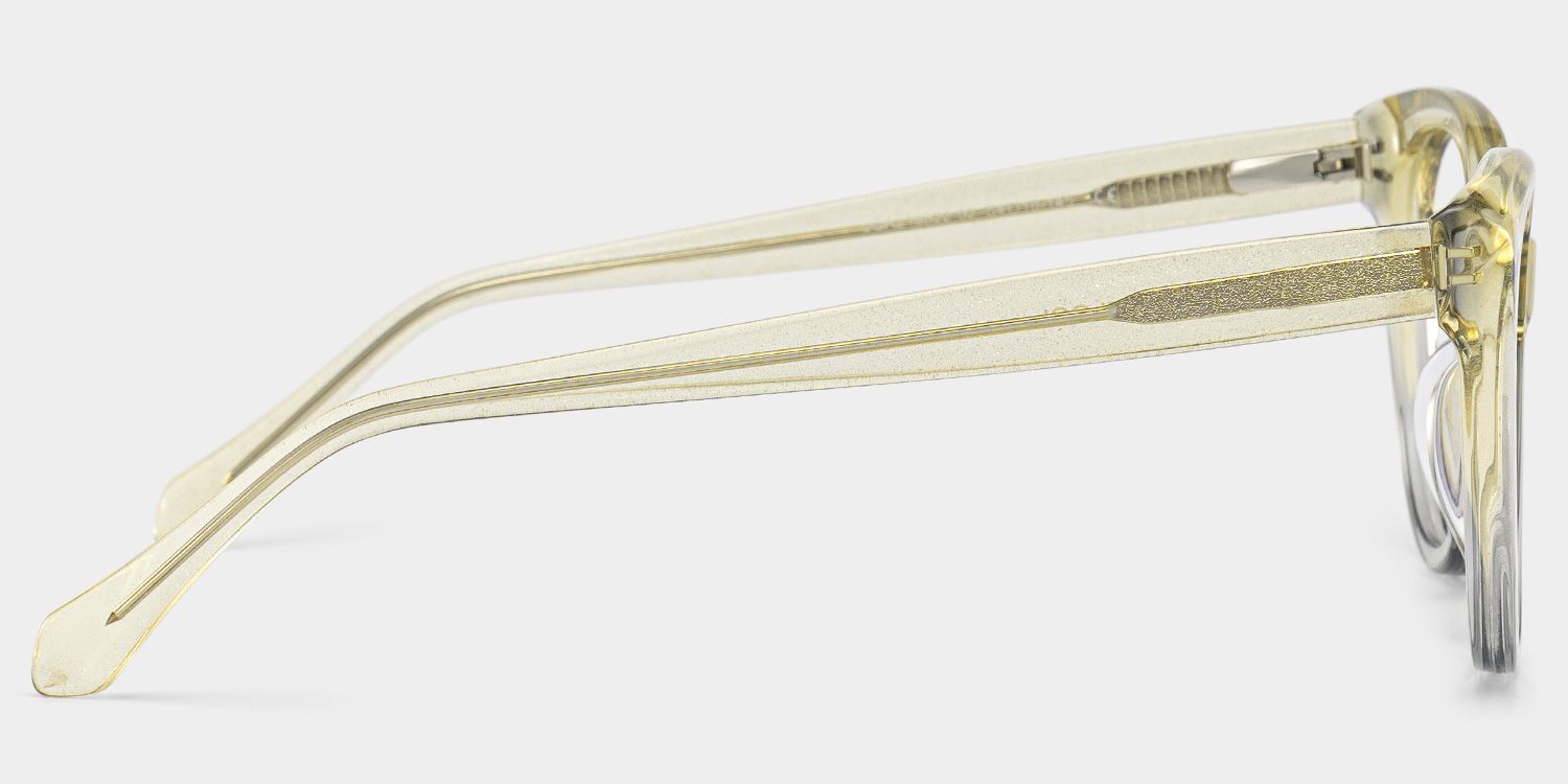 Kiera Cat-eye Pastel Green Glasses Frames in Clear Gradient Glitter4