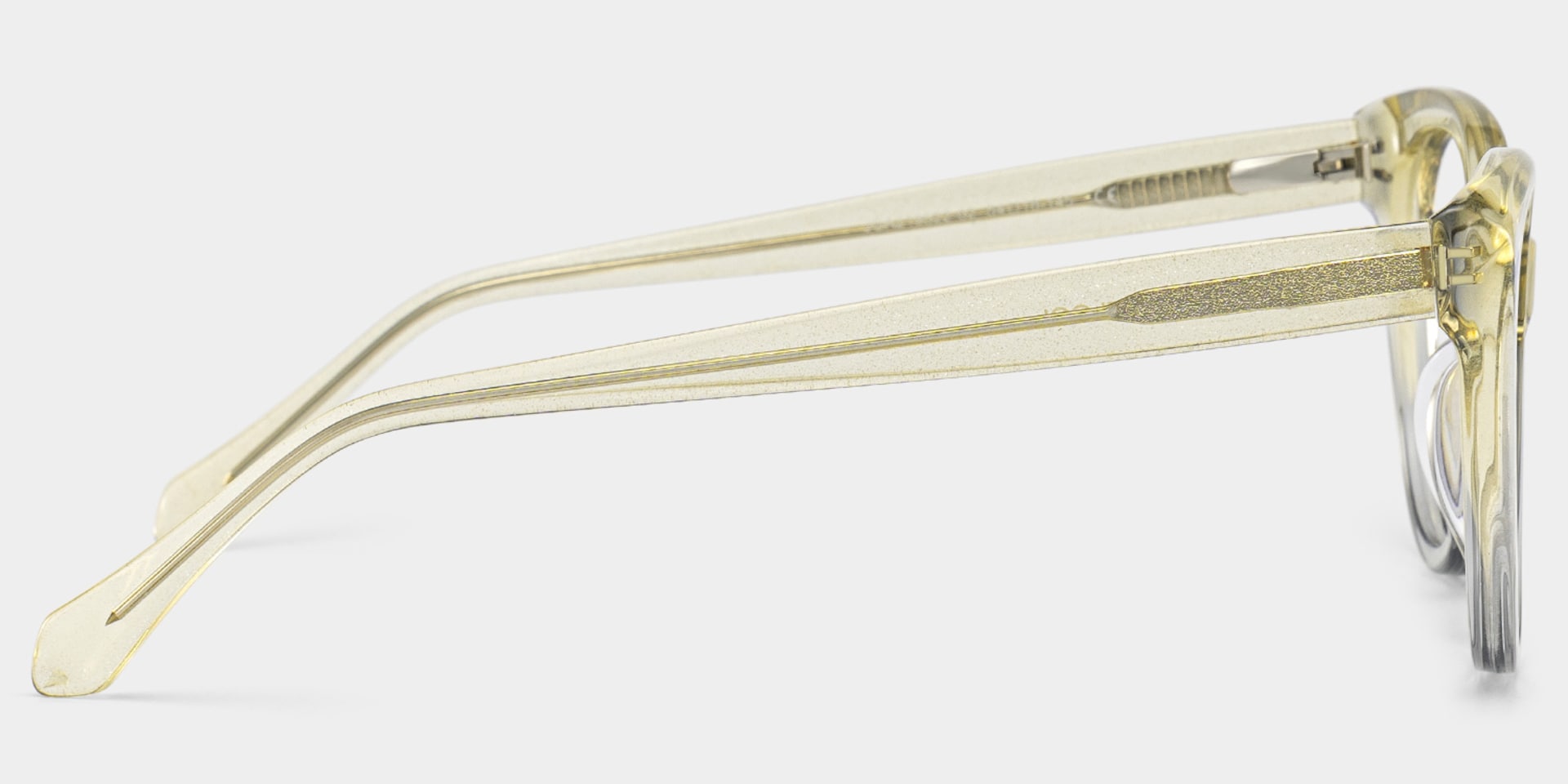 Kiera Cat-eye Pastel Green Glasses Frames in Clear Gradient Glitter4