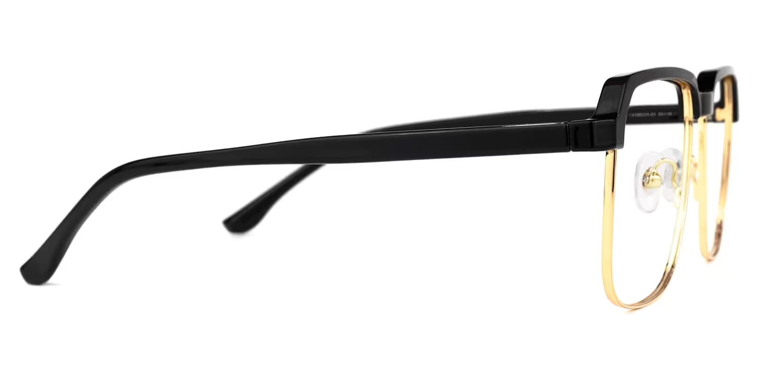 Cherron Browline Black-Gold Glasses | Zeelool Glasses2