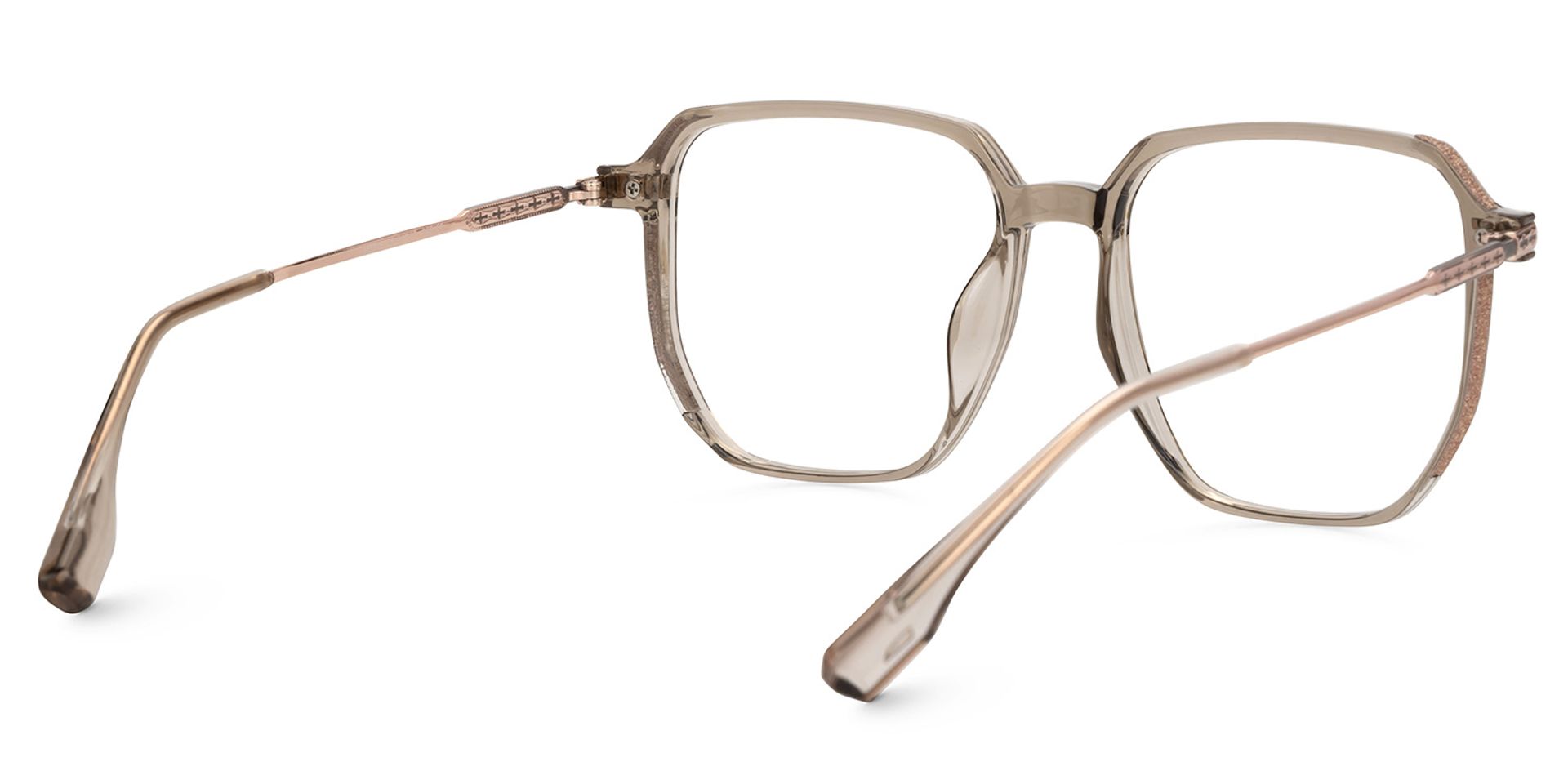 Nesbitt Mixed-Materials Geometric Tawny Frame Glasses | Zeelool3