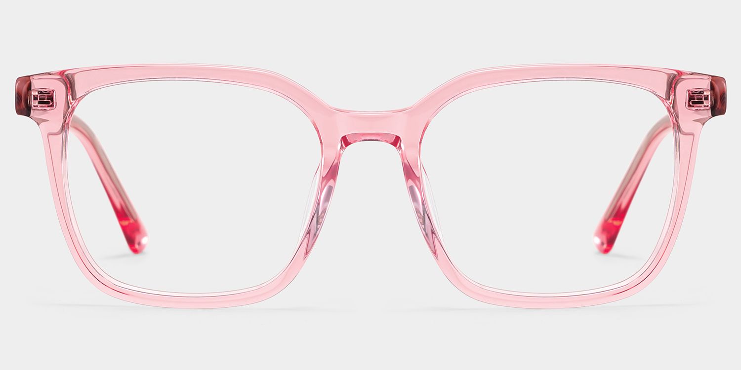 Freya Pink Frame Glasses with Square Frame Online | ZEELOOL4