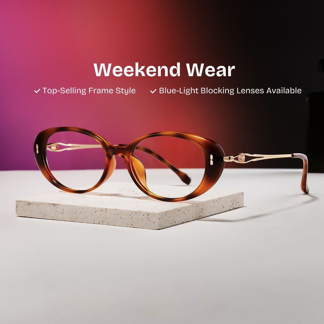 Blaire Tortoise Frame Glasses with Oval Frame Online | ZEELOOL0