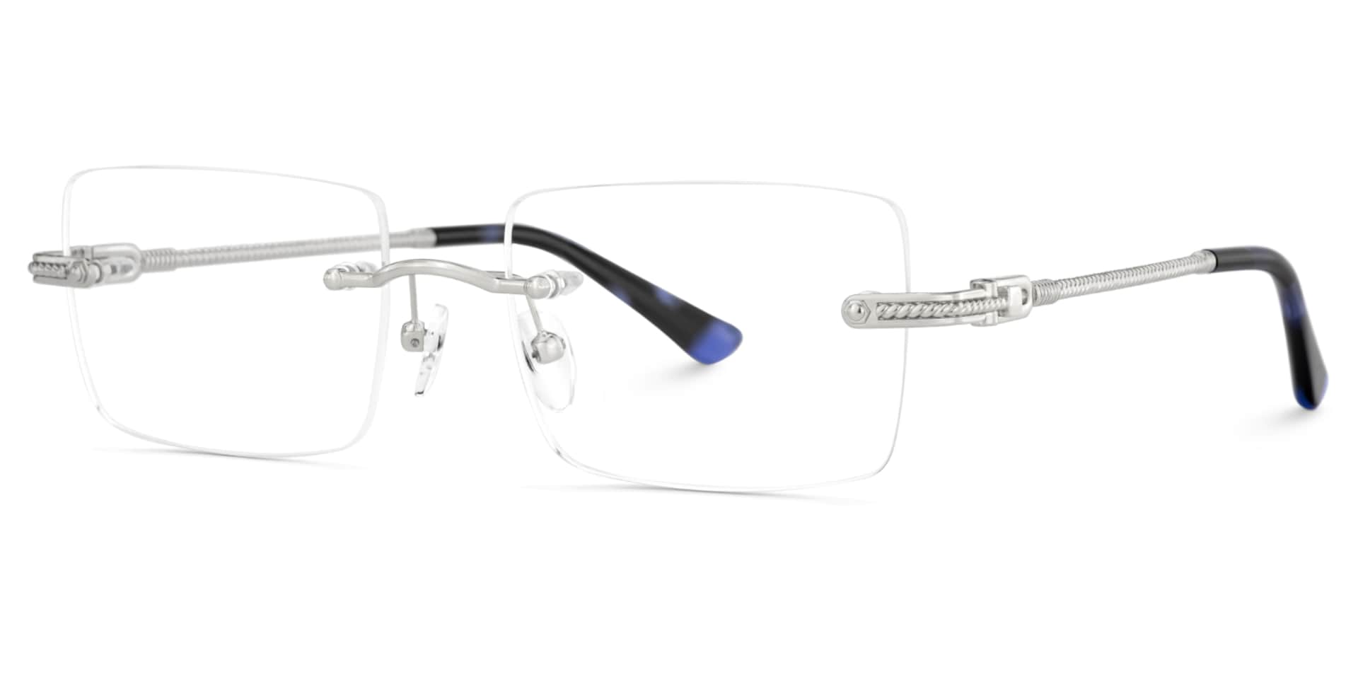 Silver Rimless Eyeglasses Frames With Adjustable Nose Pads4