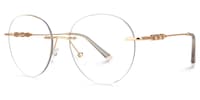 Gabourel Round Pink Glasses1