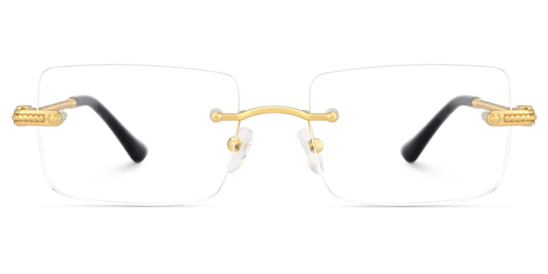 Gold Rimless Eyeglasses Frames With Adjustable Nose Pads1