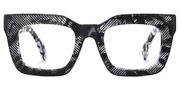Keisa Square Black Marble Glasses1