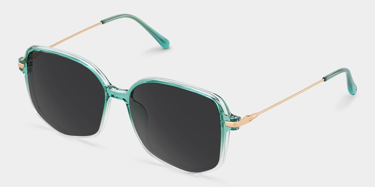 Payton Geometric Green Sunglasses | Zeelool Glasses2