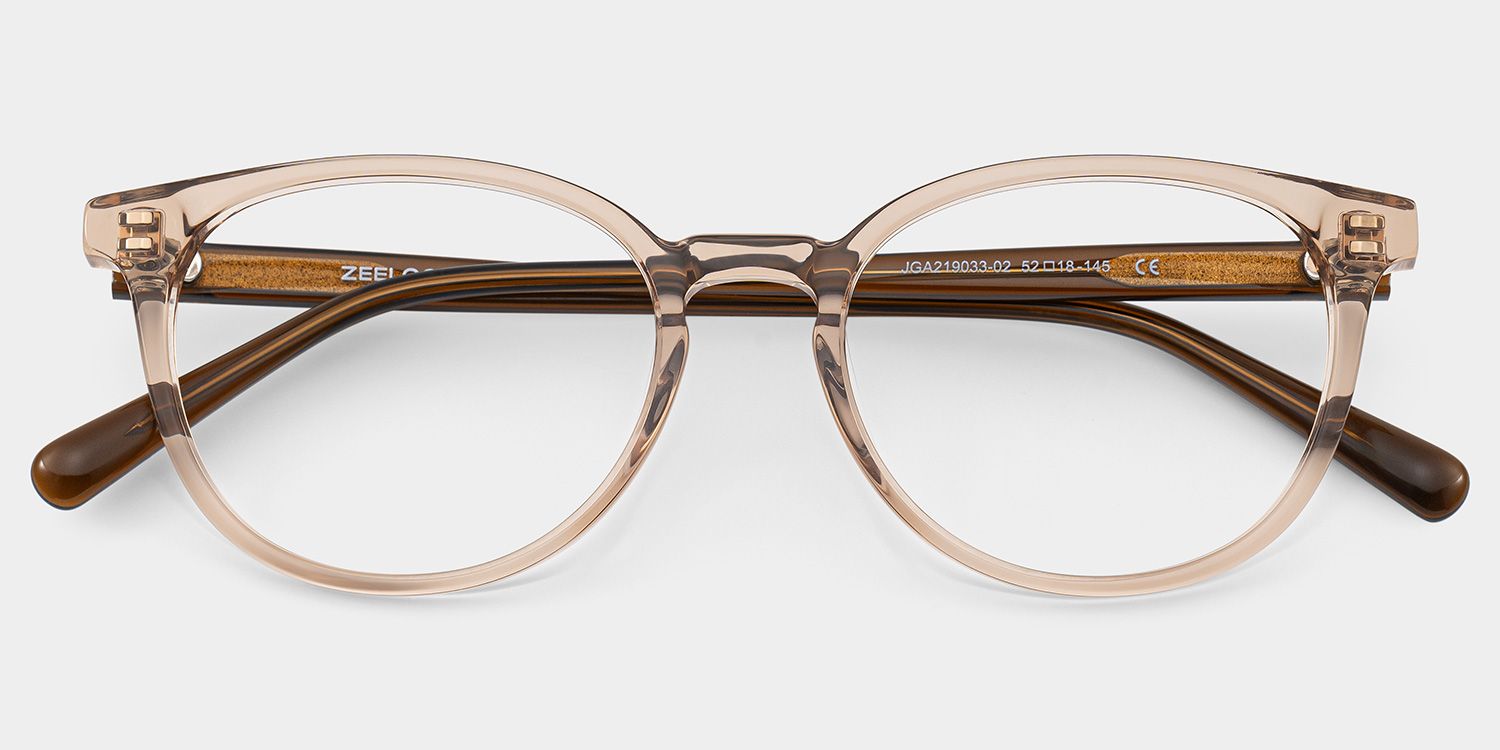 Allison Round Transparent Brown Glasses for the Female | ZEELOOL2