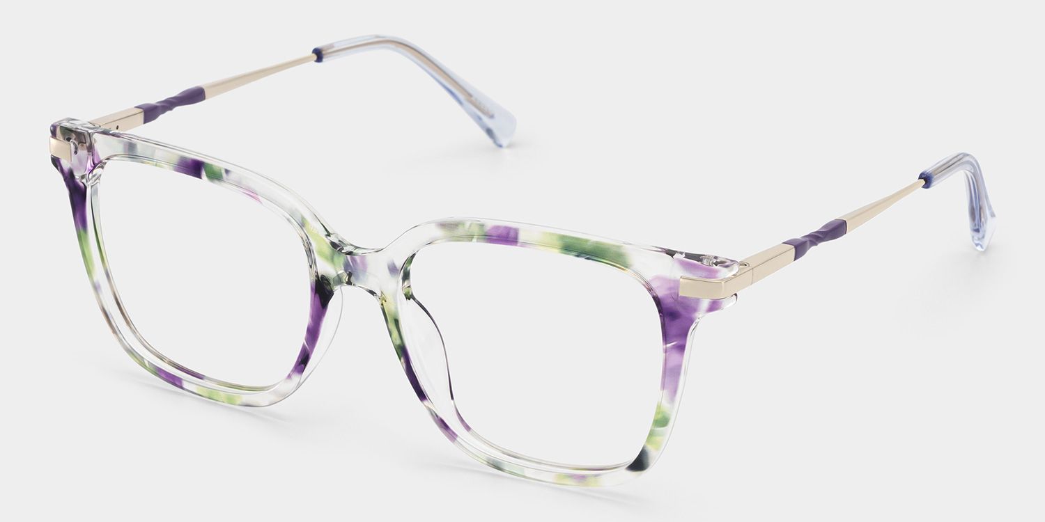 Jacqui Floral Square Bloom Eyeglass Frame for Women | ZEELOOL3