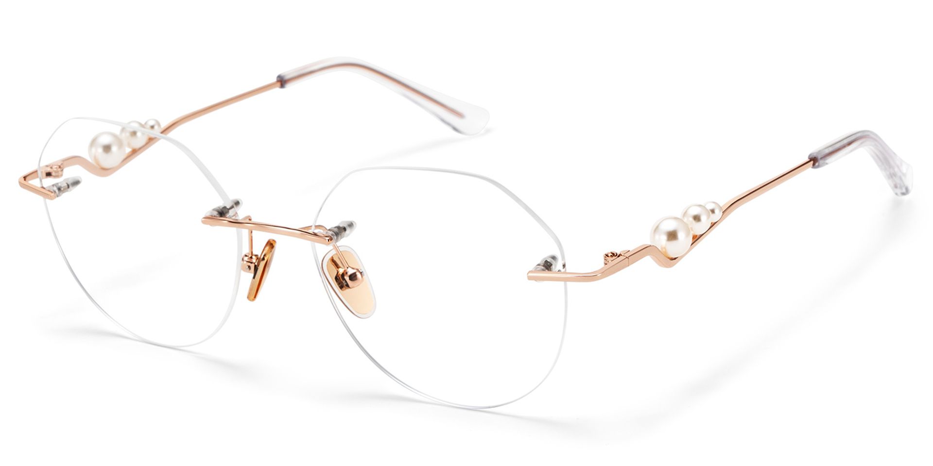 Wyatt Eyeglasses in Geometric Rose Gold Frame | Zeelool4