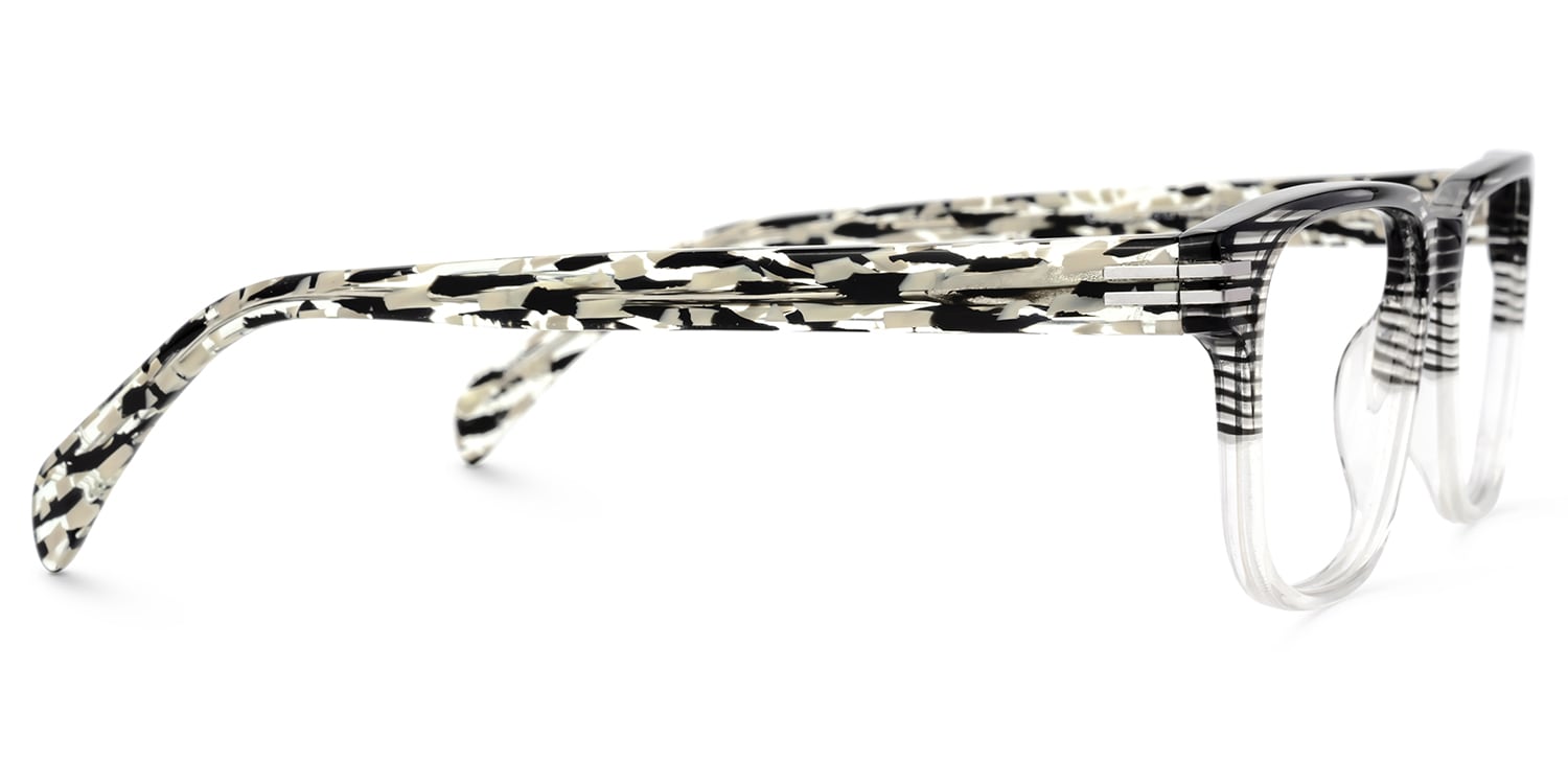 Devid Rectangle Black Crystal Glasses3