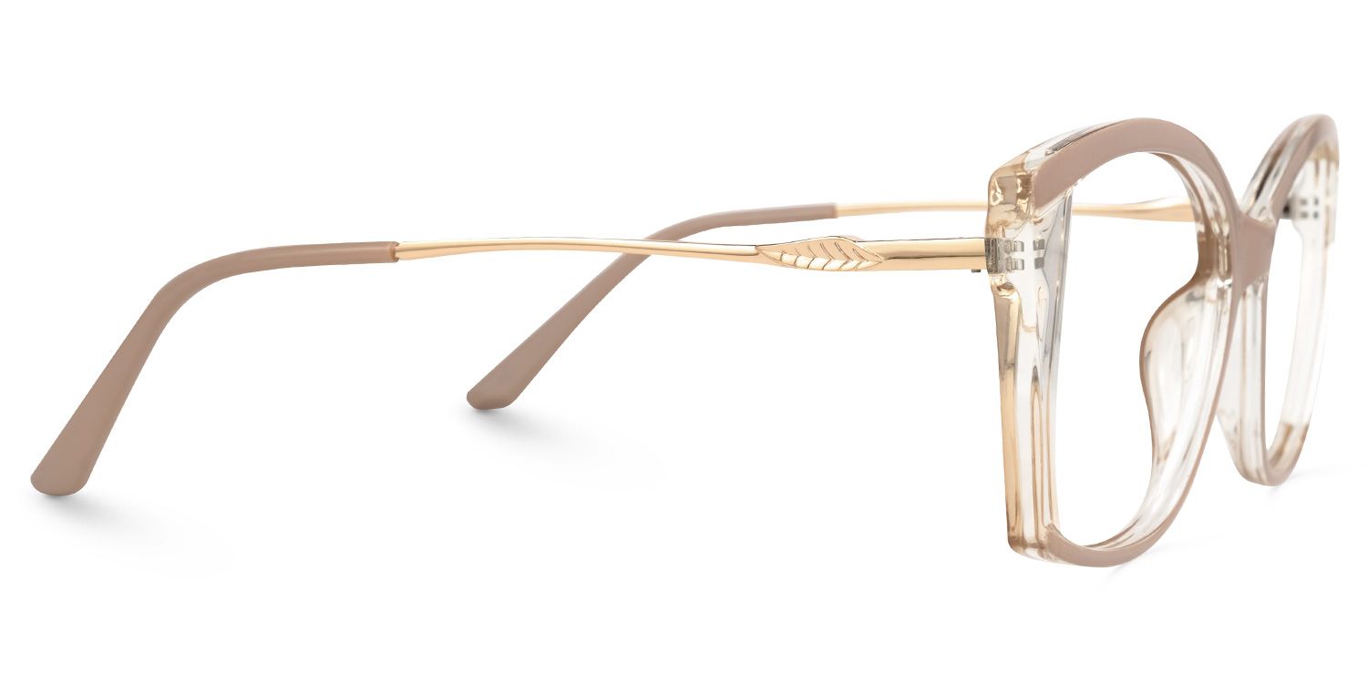 Geometric Bessie Beige Glasses deals -Zeelool Glasses2