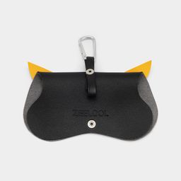 Black Yellow Owl Shape Eyeglasses Bag With Hook2