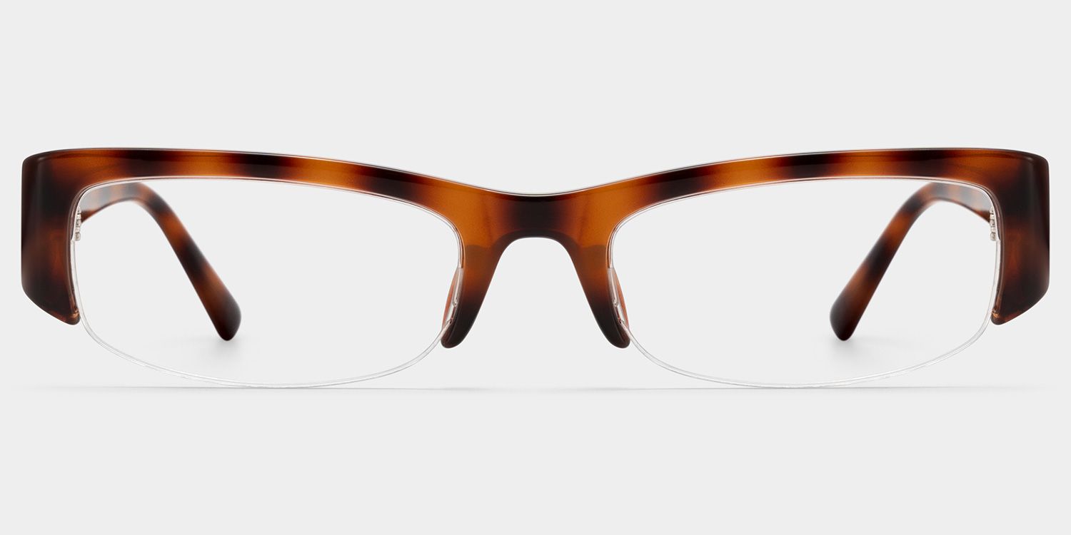 Trevor Brown Half Frame Tortoise Rectangle Glasses | ZEELOOL1