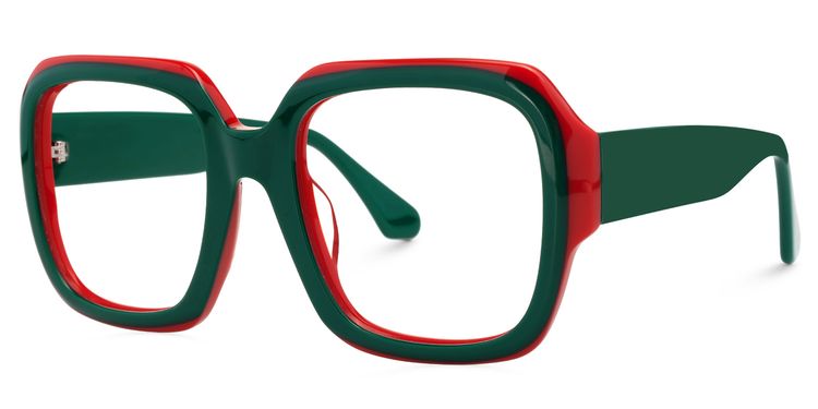 Katty Square Green Glasses