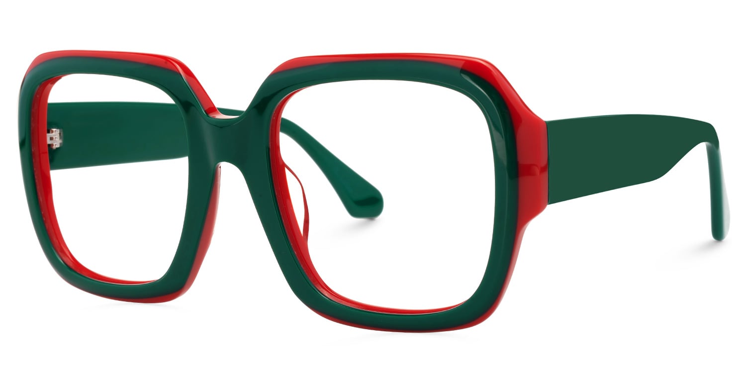 Katty Square Green Glasses