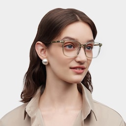 Zoe Square Green Glasses1