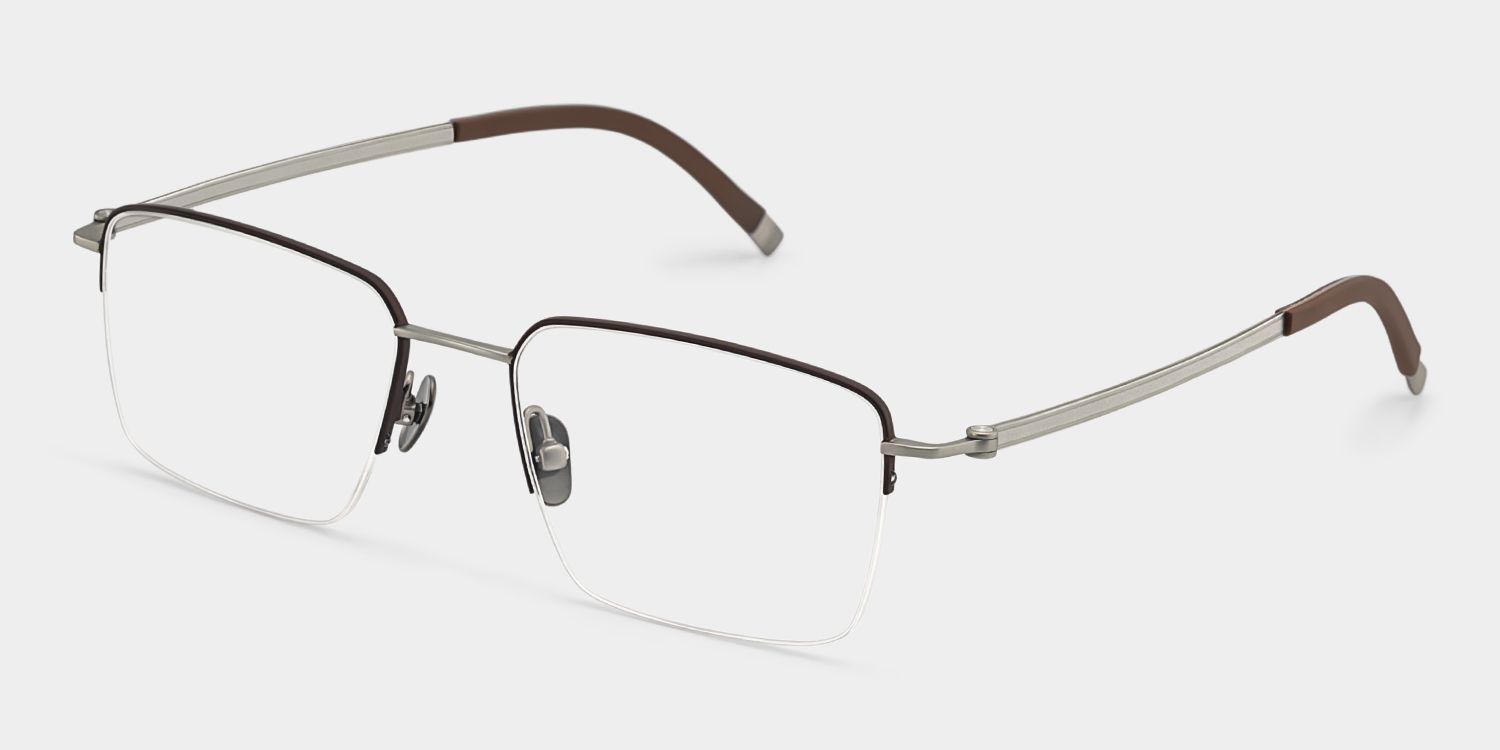 Carson Black Semi Rimless Glasses in Rectangle Frame | ZEELOOL3