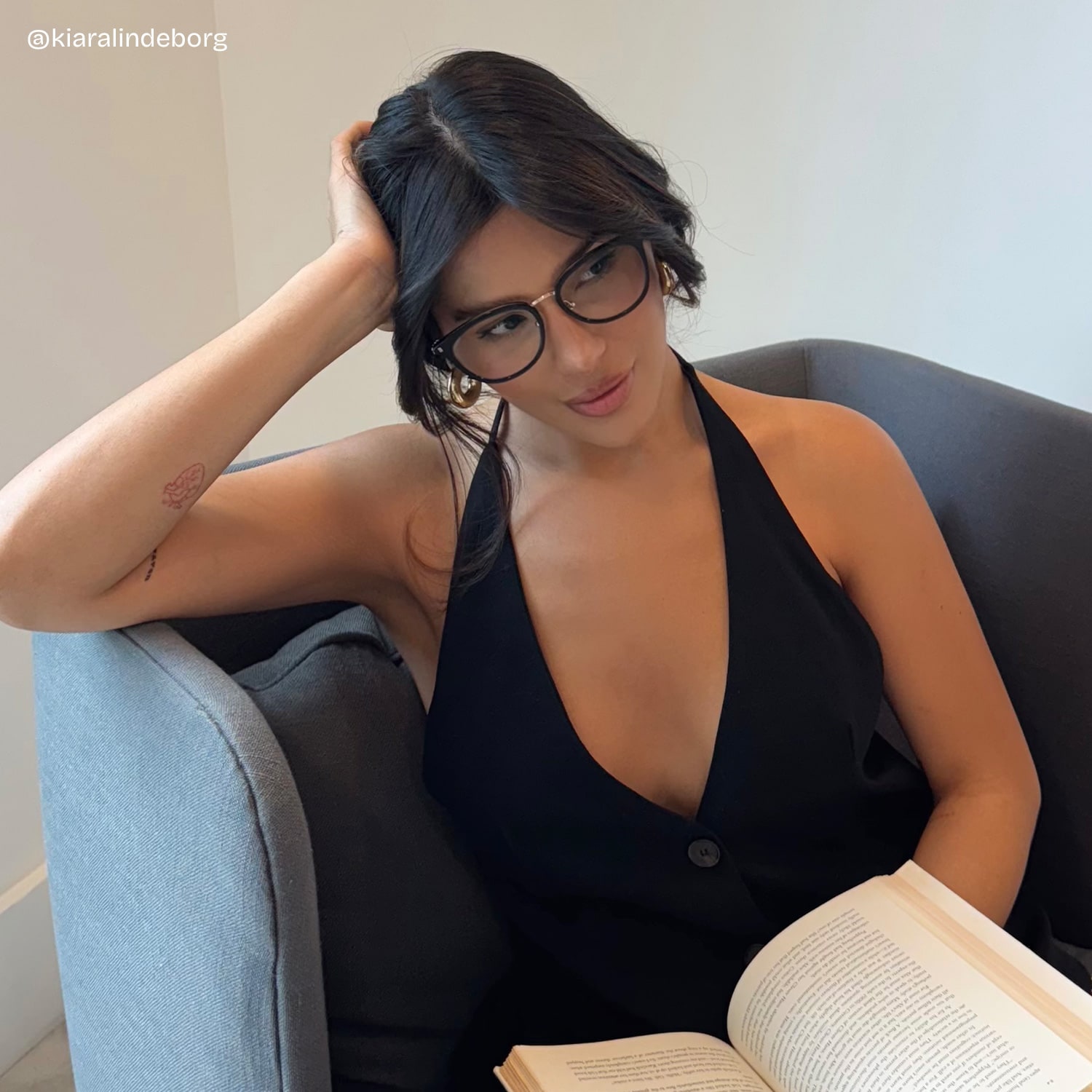 Caden Round Black Glasses10