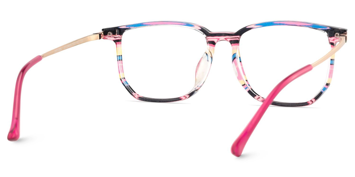 Fezell Black Pink Thin Frame Eyeglasses | Zeelool Optical5