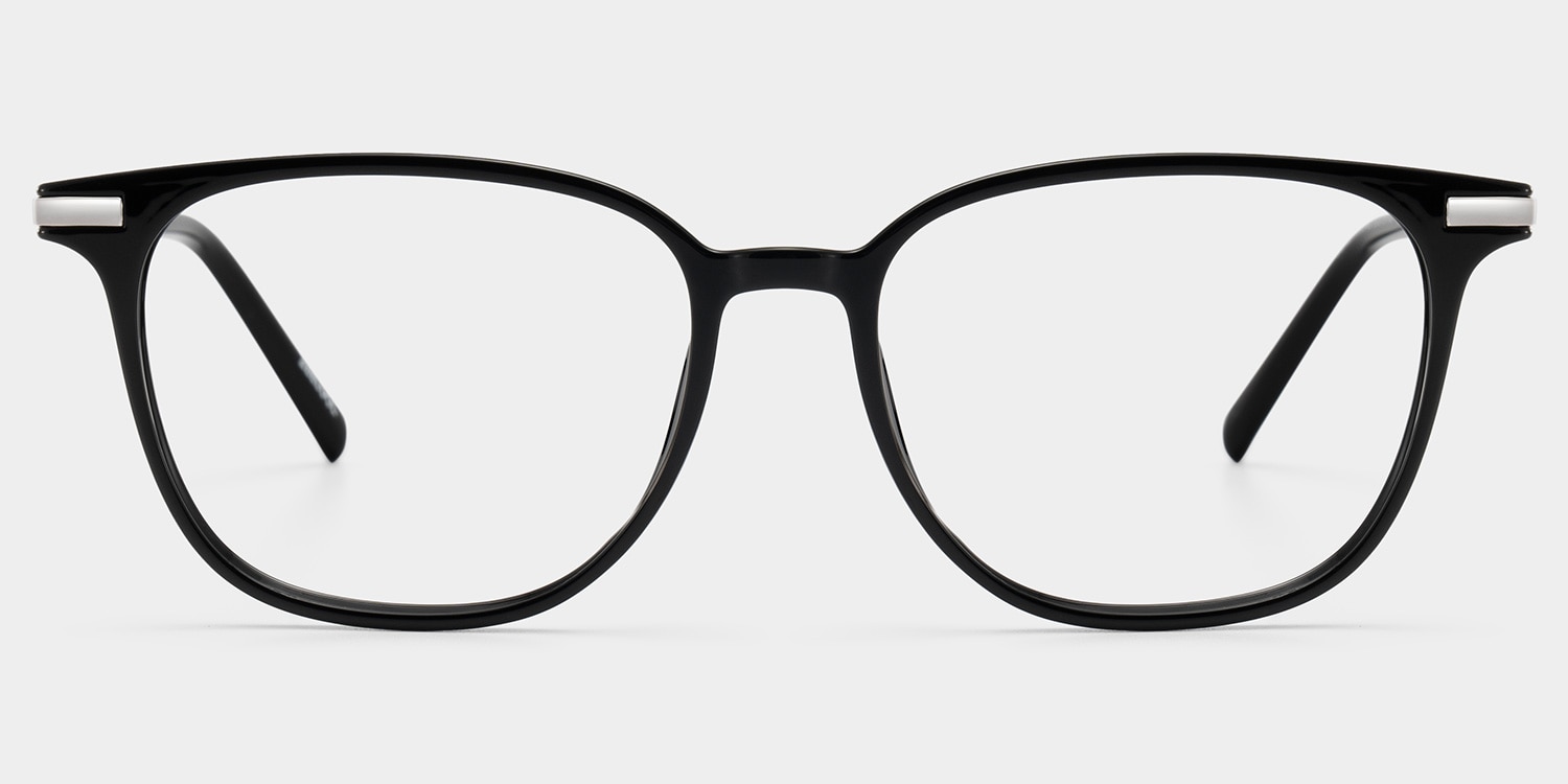 Florence Rectangle Black Glasses