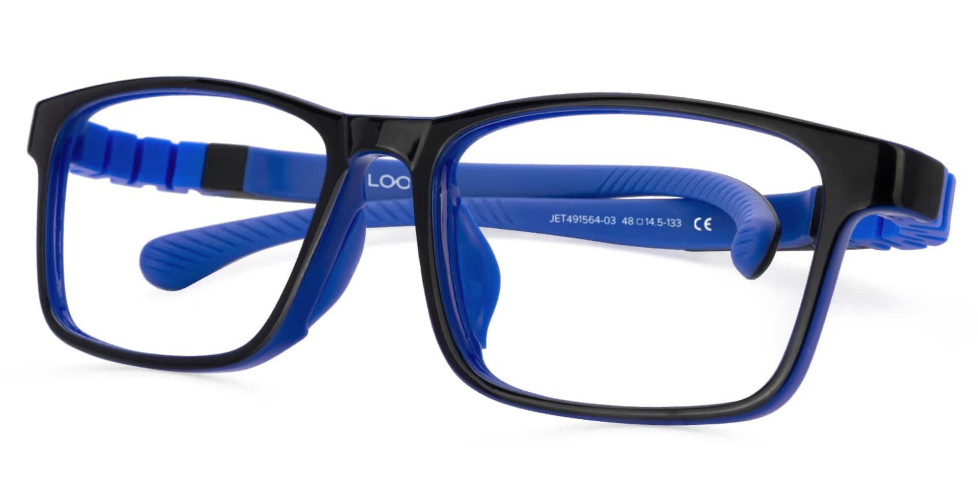 Arddin Rectangle Blue Frame Eyeglasses for Tweens2