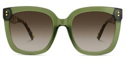 Ebony Square Green Tortoise Glasses0