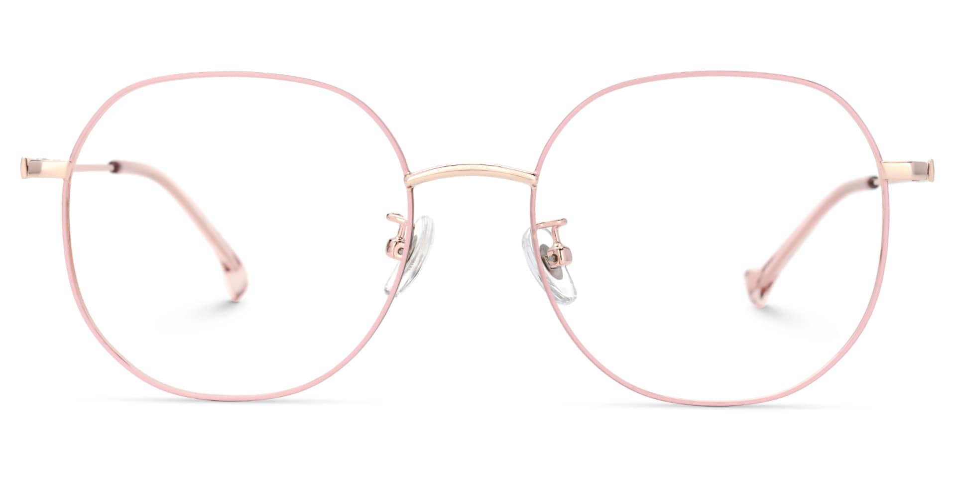 Qusay Round Pink Glasses | Zeelool Glasses0