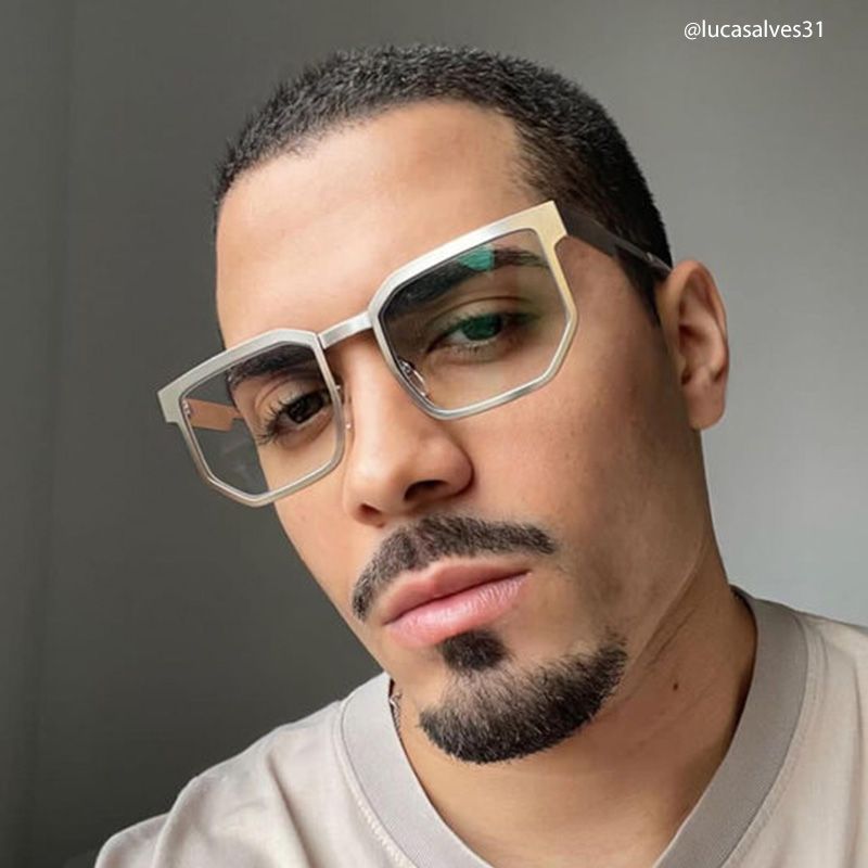 Barber Geometric Silver Eyeglasses and Glasses Frames5