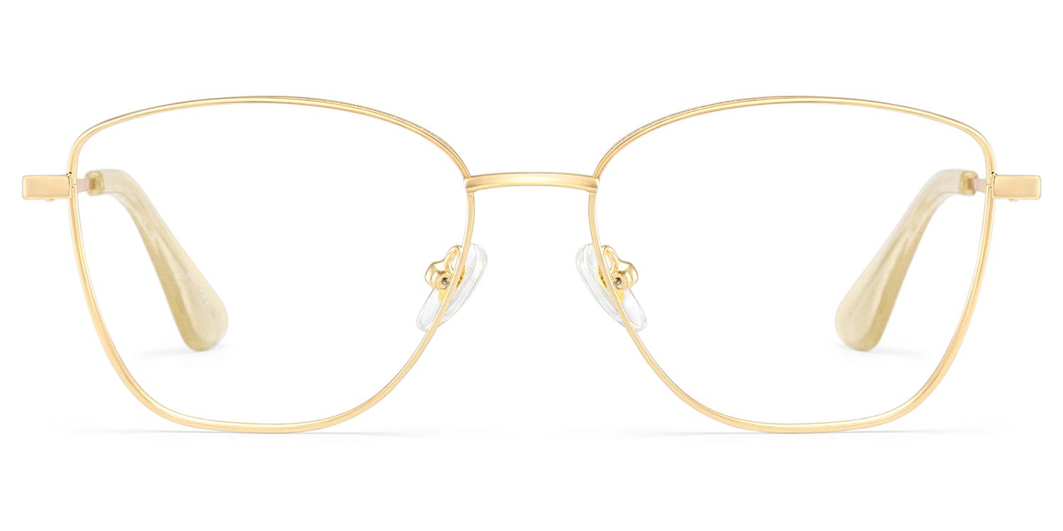 Skyler Square Rose Gold Metal Silver Glitter Glasses Frames | ZEELOOL