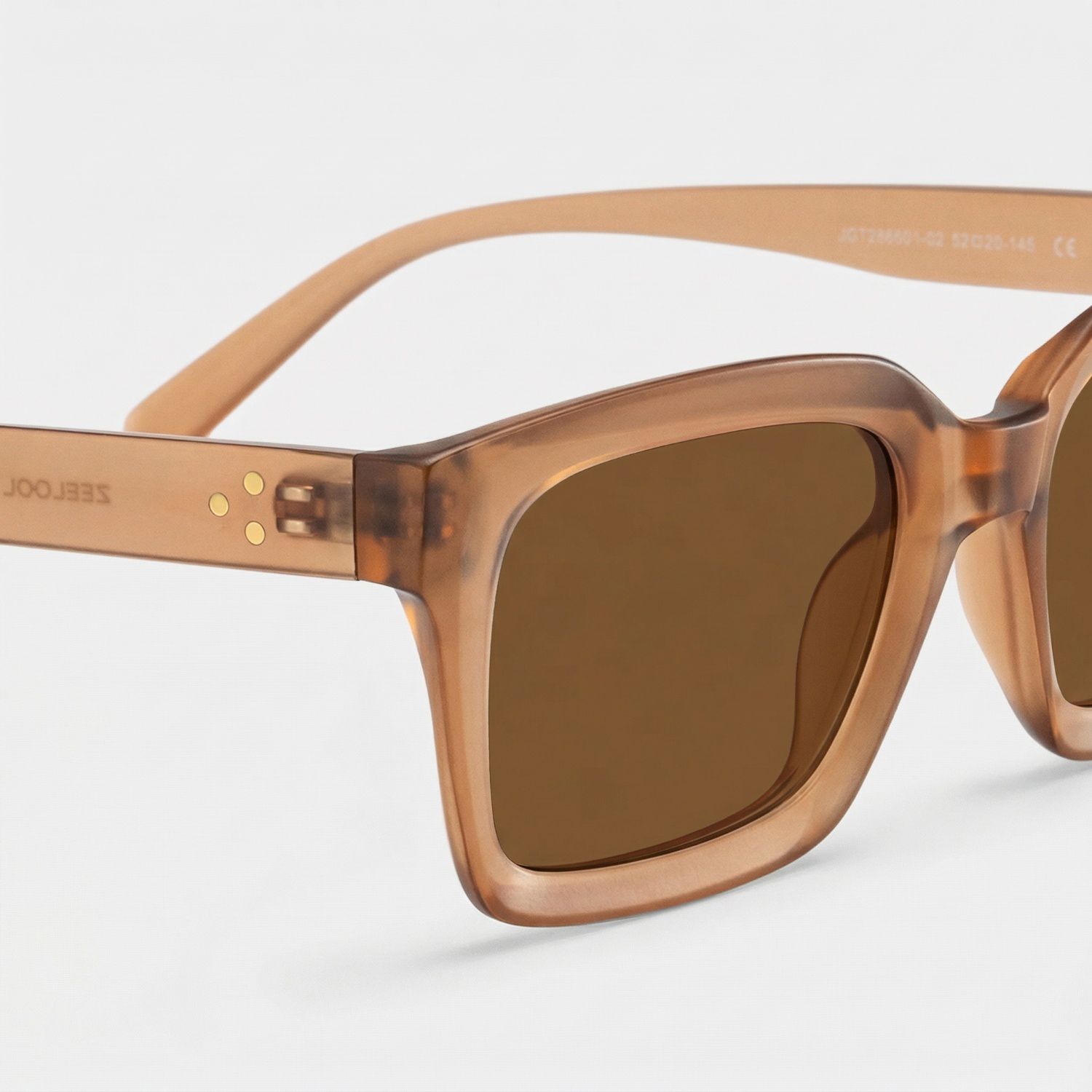 Marley Transparent Beige Rectangle Glasses for Ladies | ZEELOOL4